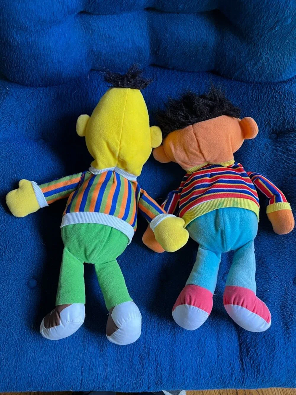 Vintage 1986 Playskool Sesame Street Bert and Ernie Hand Puppet Plush Lot Set